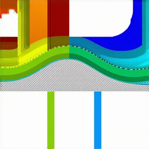 Computer-generated image of CFD simulations showing water flow in optimized gutter shapes
