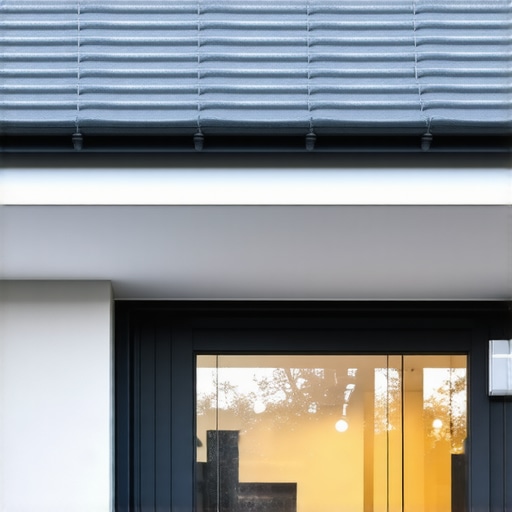 Advanced gutter system with sensors and self-cleaning features installed on a house