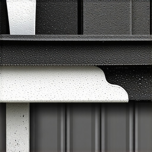 Close-up of gutter with nanocoating demonstrating water-repellent properties