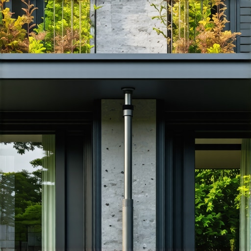 Smart Gutter System with AI Monitoring Residential gutter system equipped with sensors and AI technology for optimal drainage management.