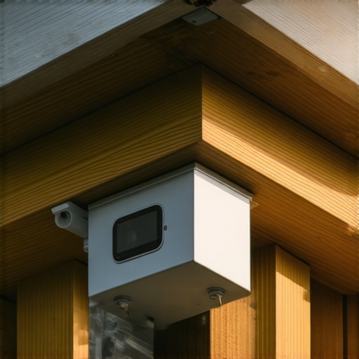 Close-up of a modern gutter equipped with sensors and IoT devices for smart home maintenance