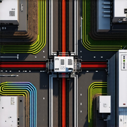 A futuristic city drainage system featuring modular components and sensors