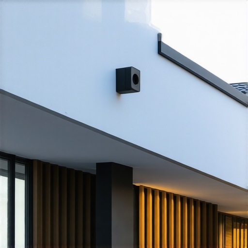 Gutter system equipped with sensors and corrosion-resistant materials installed on a modern house.