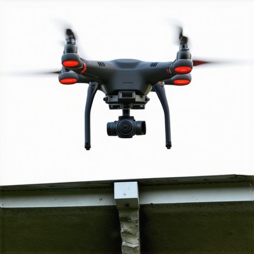 Drone capturing thermal images of gutter system for maintenance analysis