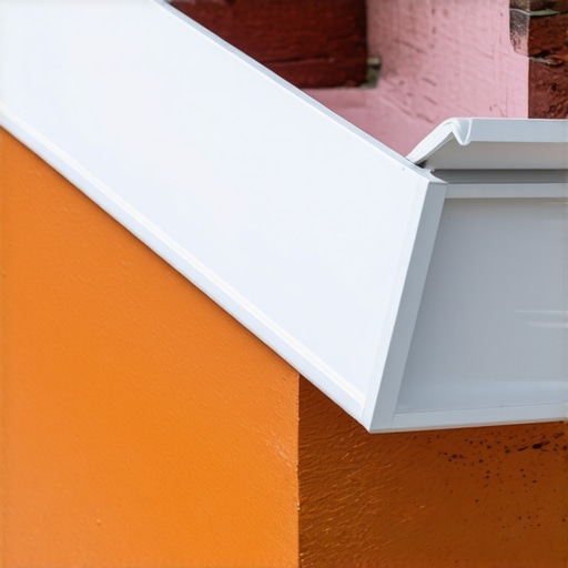 Close-up of a modern gutter with nano-coatings showing resistance to environmental wear