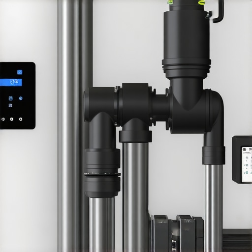 Smart drainage system installed in a residential property with sensors and automated controls.