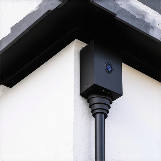 Modern gutter system equipped with IoT sensors and automated cleaning mechanisms