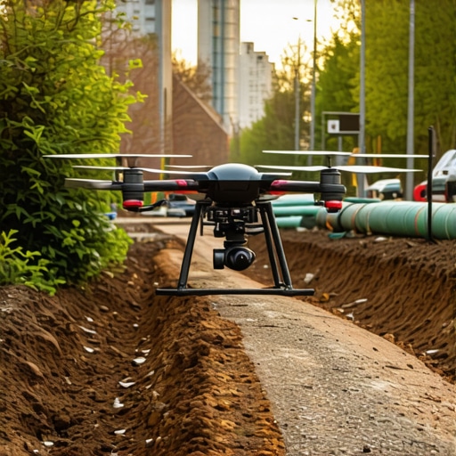 Autonomous Inspection Drones for Drainage Maintenance Drone inspecting underground pipes with infrared sensors