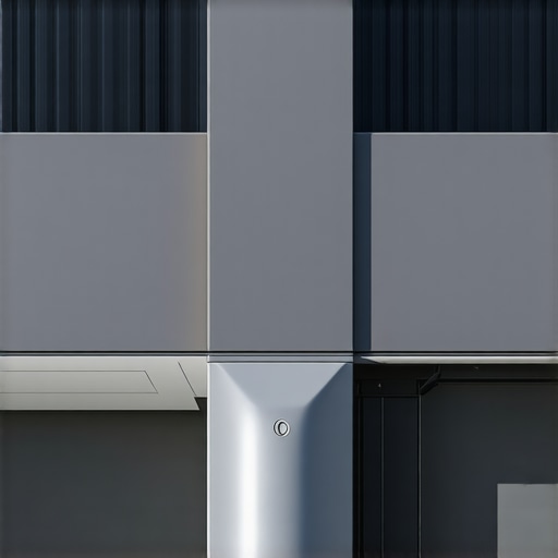 High-tech gutter system with sensors and durable materials in cityscape