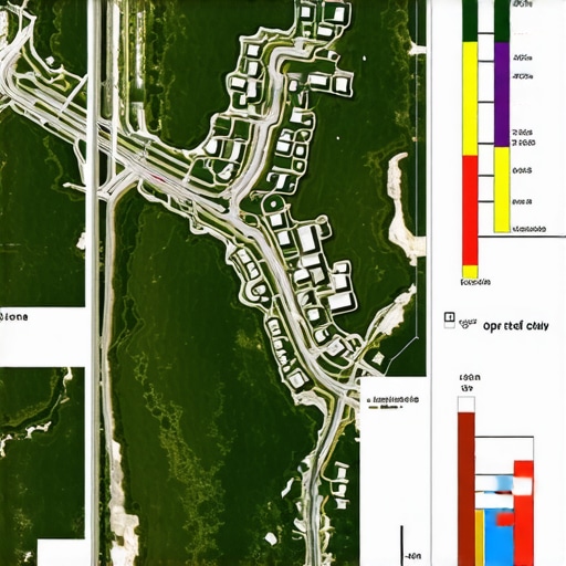 Computer screen displaying hydrological modeling software with water flow analysis