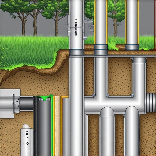 Cross-section of a durable, high-tech drainage system in a landscaped yard