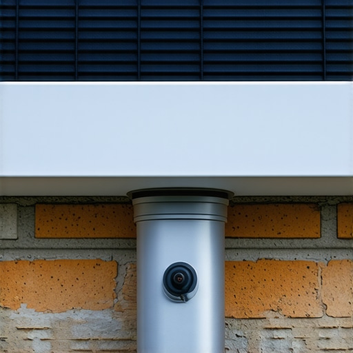 Close-up of IoT-enabled sensors installed in gutter system for real-time water flow monitoring