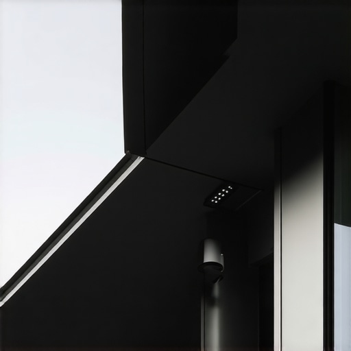 High-tech gutter system with sensors and nano-coatings on a modern house