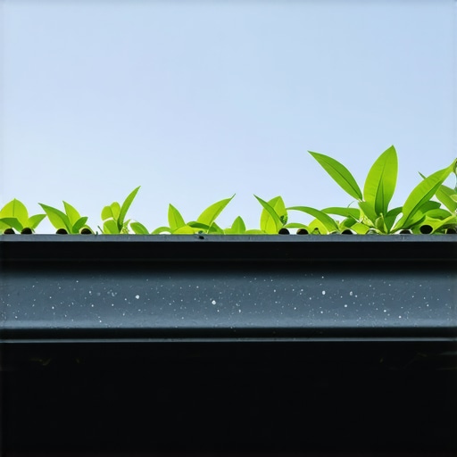 Futuristic gutter system equipped with IoT sensors and data analytics interface