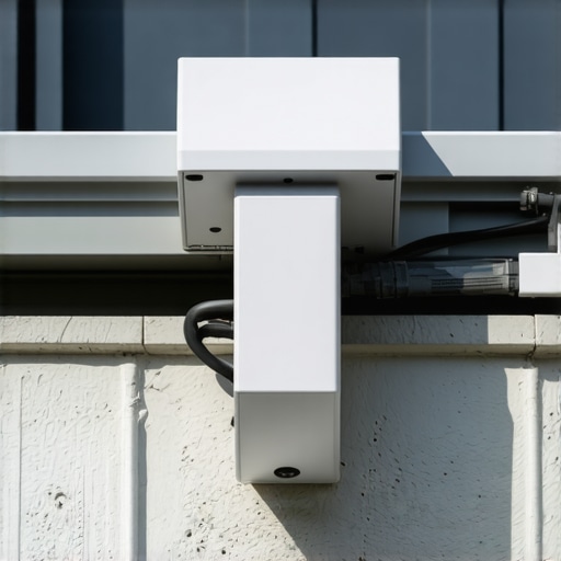 Diagram of smart gutter sensors monitoring water flow