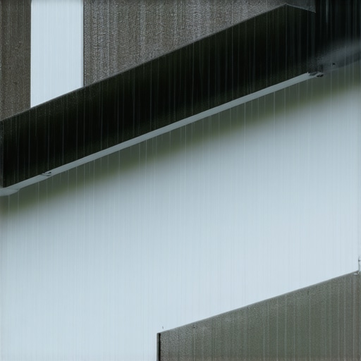 Close-up of a resilient gutter made from smart self-healing materials reacting to water exposure