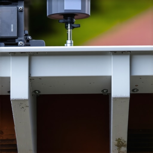 Detailed image of a modern gutter equipped with IoT sensors and digital monitoring interfaces.