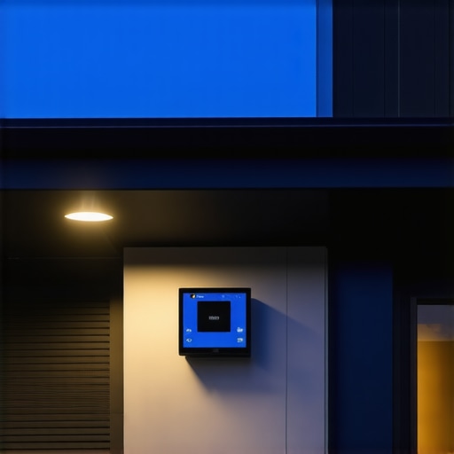 Gutter system integrated with sensors monitoring water flow and debris buildup on a house roof.