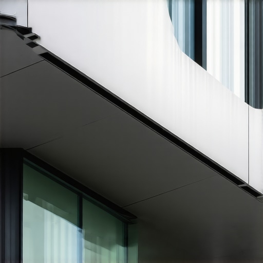 Smart Gutter System with Sensors A modern gutter system equipped with sensors and smart technology monitoring water flow