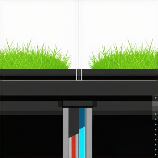 High-tech gutter system embedding sensors for real-time water flow monitoring.