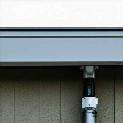 A modern home gutter system equipped with sensors and automated monitoring devices, showcasing innovative water management solutions
